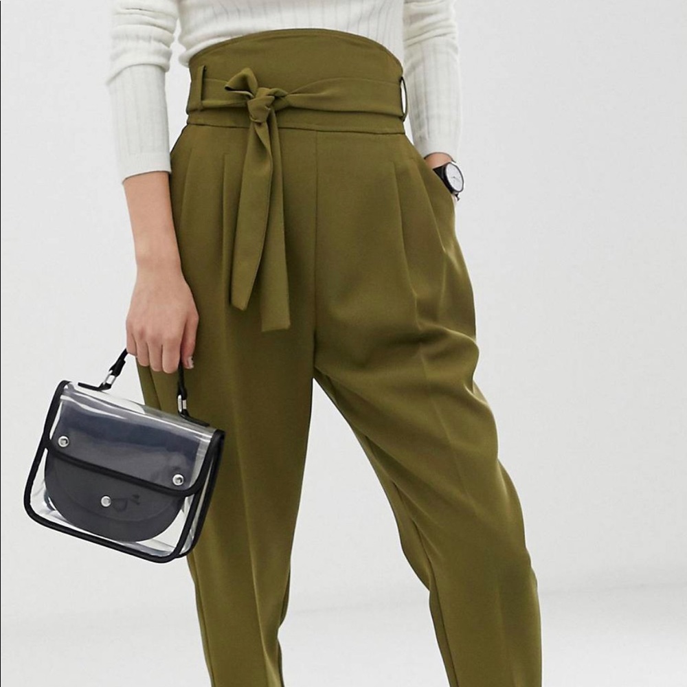 High waist tailored pants